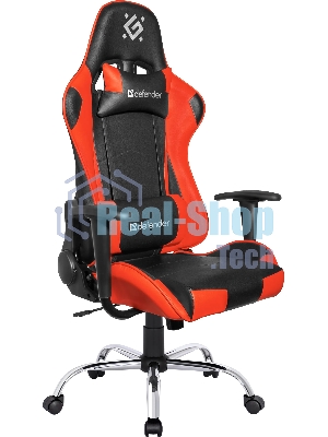 Кресло игровое Defender Azgard черный/Красный, полиуретан, 60 мм