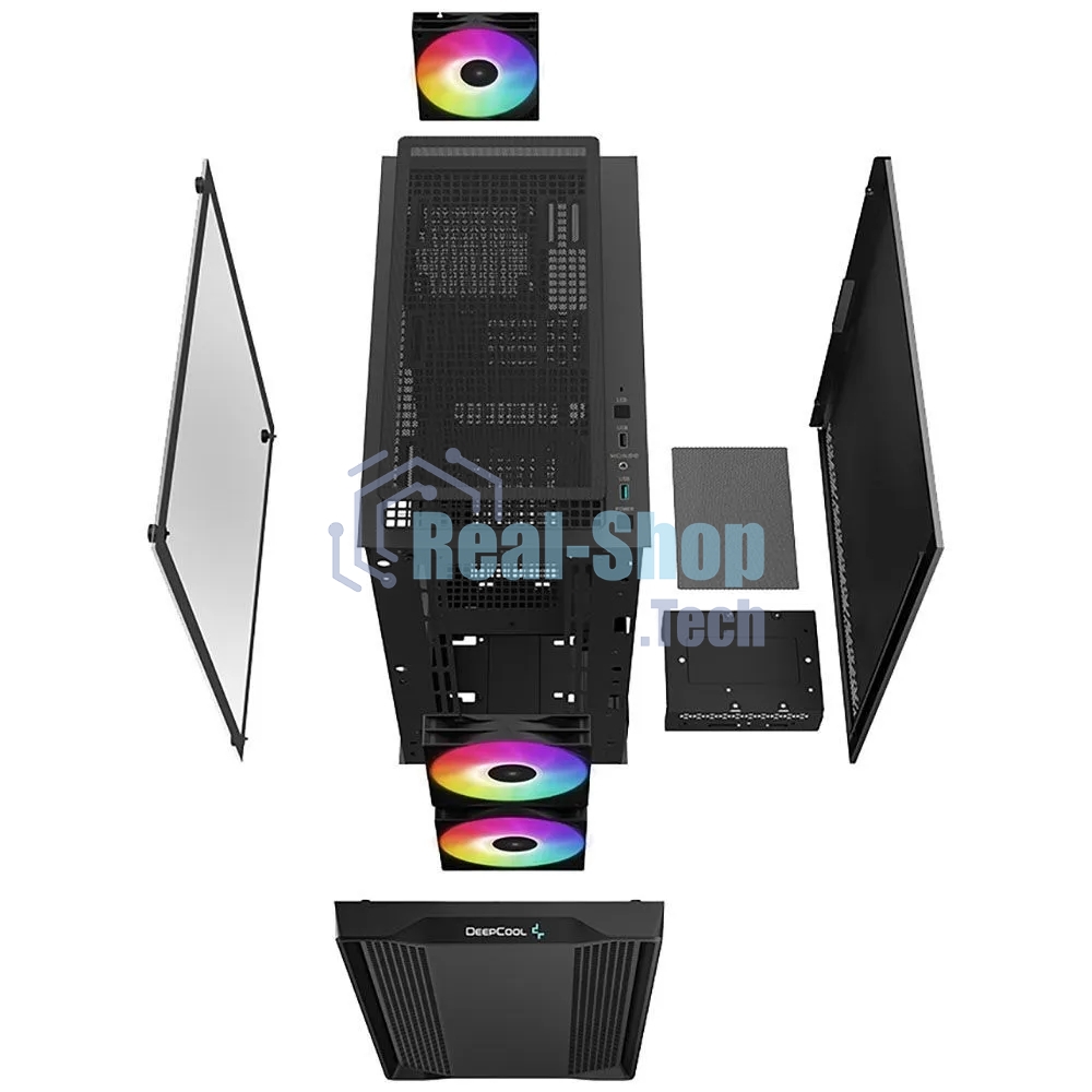 Компьютерный корпус DeepCool CC360 ARGb (R-CC360-BKAPM3-G-1) (mATX, без БП, 2xUSB, с окном)