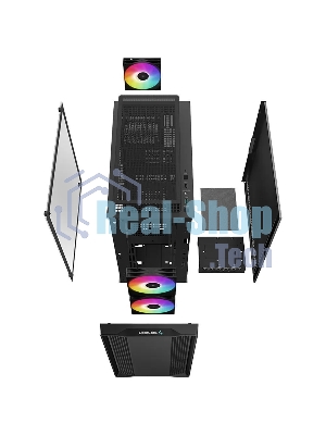 Компьютерный корпус DeepCool CC360 ARGb (R-CC360-BKAPM3-G-1) (mATX, без БП, 2xUSB, с окном)