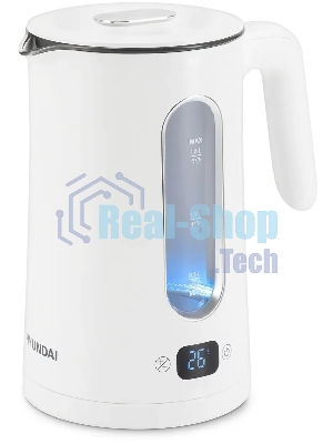 Чайник электрический Hyundai HYK-G5510 1.5л. 2200Вт белый/прозрачный корпус: стекло