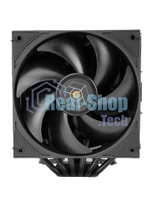 Кулер для процессора Thermalright Royal Pretor 130 черный (4-pin PWM, 158мм, Ni/Cu, 6x6мм, 1x120+1x130мм, 80.45CFM/81.88CFM, 29.4dBA/28.3dBA, 2150PM/1750RPM, S: 1200, 1700, 1851, 2011, 2066, 115X, AM4, AM5, black)