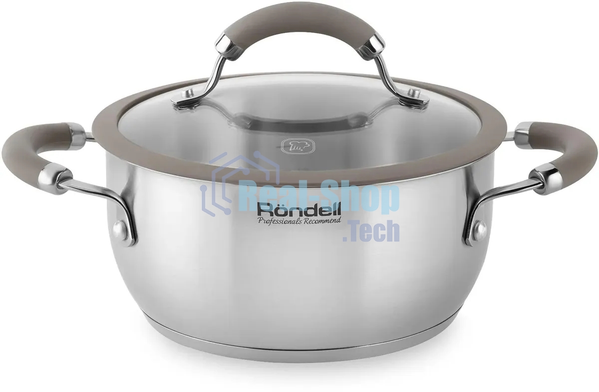 Кастрюля Rondell RDS-755 Balance 5 л 24 см, нержавеющая сталь 18/10, с крышкой