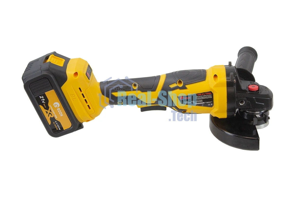 Угловая шлифовальная машина EDON AAG-21/125BL черный/желтый 25093