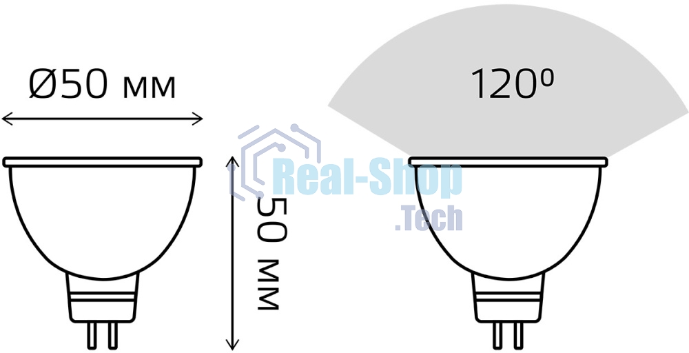 Лампа светодиодная Gauss 101505105 MR16 5 Вт 3000К тепл. бел. GU5.3 500 лм 150-265В FROST