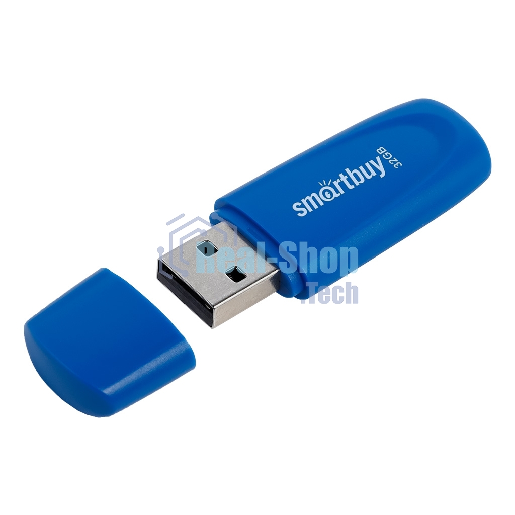 Флешка USB Smartbuy Scout Blue (SB032Gb2SCB), 32Gb, USB 2.0, R/W 13/8, синий