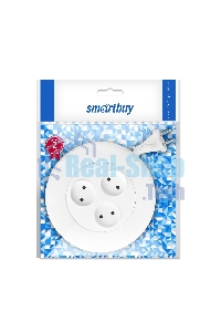 Удлинитель 3 гнезда 3 метра 10А/2,2 кВт, без заземления, круглый, белый (SBE-10-3-03-W)/40