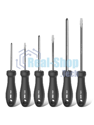 Набор отверток Home Series Deli HT1006 6шт SL3x75+SL5x100+SL6x150+PH0x75+PH1x100+PH2x150 Эксклюзивный дизайн. Рукоятка из высококачественного софттач пластика
