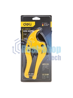 Труборез Deli DL350042 42мм Диапазон реза 42 мм. Тефлоновое покрытие. Лезвие из нержавеющей стали. Корпус алюминиевый сплав.
