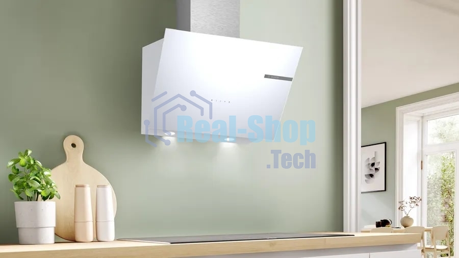 Вытяжка наклонная Bosch DWK66PJ20T белый, 60 см, 700 куб. м/ч, 71 дБ