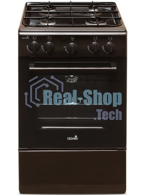 Плита газовая Cezaris ПГ 2150-01 коричневый, конфорок 4 шт, духовка 43 л, 51 см x 85 см x 55 см