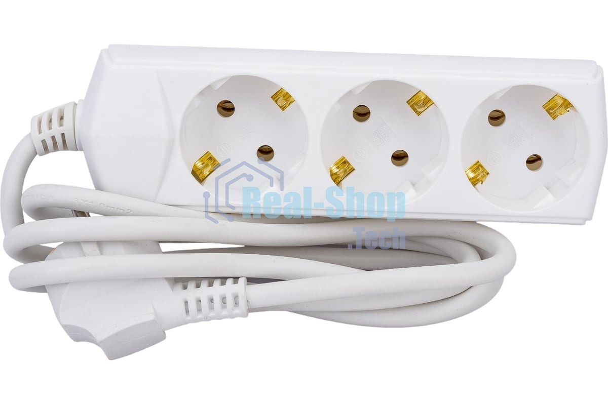 Удлинитель 3х1.5 м с заземл. 10А 250В У03 GENERICA 2P+PE 3х1 кв.мм IEK WYP10-10-03-D15-Z-G