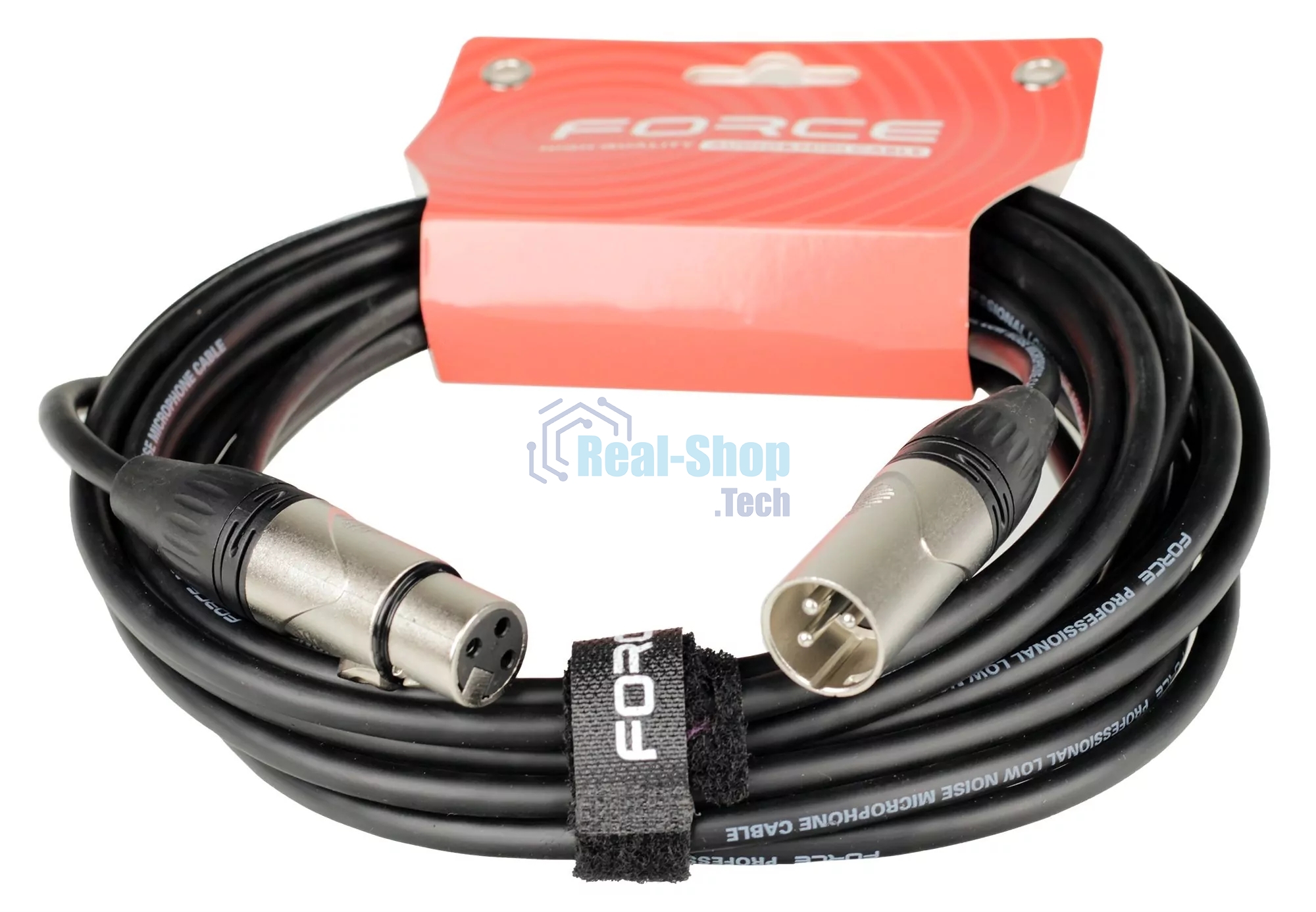 Кабель микрофонный FORCE FMC-05/6XLR (M) - XLR (F), высококачественный балансный, малошумящий с проводниками из безкислородной меди OFC, диаметр 6 мм, профессиональные металлические разъемы, длина 3 м, цвет черный