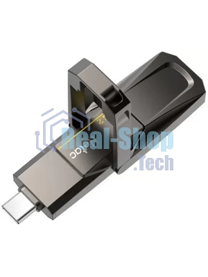 Флешка USB Netac US5 (NT03US5C-128G-32TA), 128Gb, USB 3.2/TypeC, 550/500, черный