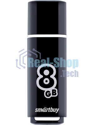 Флешка USB Smartbuy Glossy series black (SB8GbGS-K), 8Gb, USB 2.0, R/W 25/15, черный