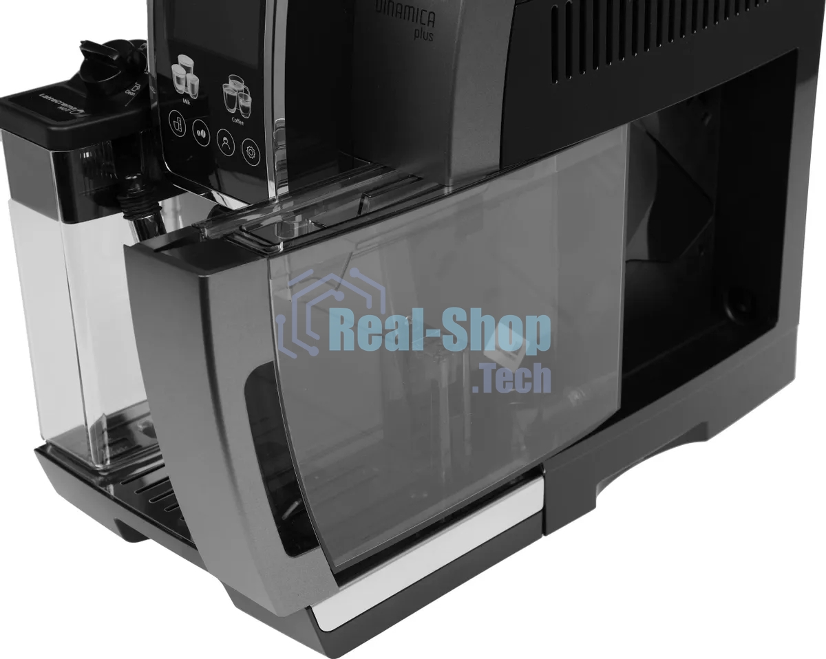 Кофемашина автоматическая DeLonghi Dinamica Plus ECAM380.95.TB черный/серый, исп. кофе - зерновой/молотый, 1.8 л, 1450 Вт, 15 Бар.