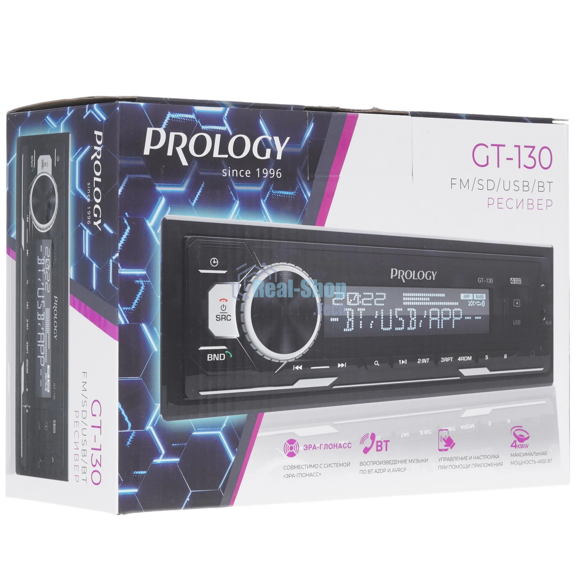 Автомагнитола Prology GT-130, 1 DIN, Bluetooth, USB Type-A, AUX, пульт ДУ