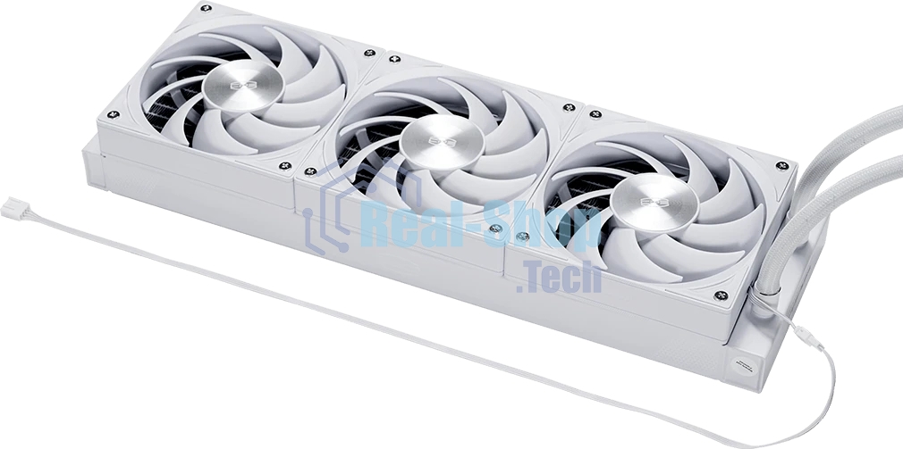 Система охлаждения Water Cooling System PCCooler DS360 Display WH (310W, 360мм, LED, белый, ARGb Pump/Fans: 3x120мм, 90.56CFM, 39.8dBA, 2500RPM/Pump height 65мм, 15dBA, 2600RPM, Rad thickness 27мм/S: 1851, 1700, 1200, 115X, AM5, AM4)