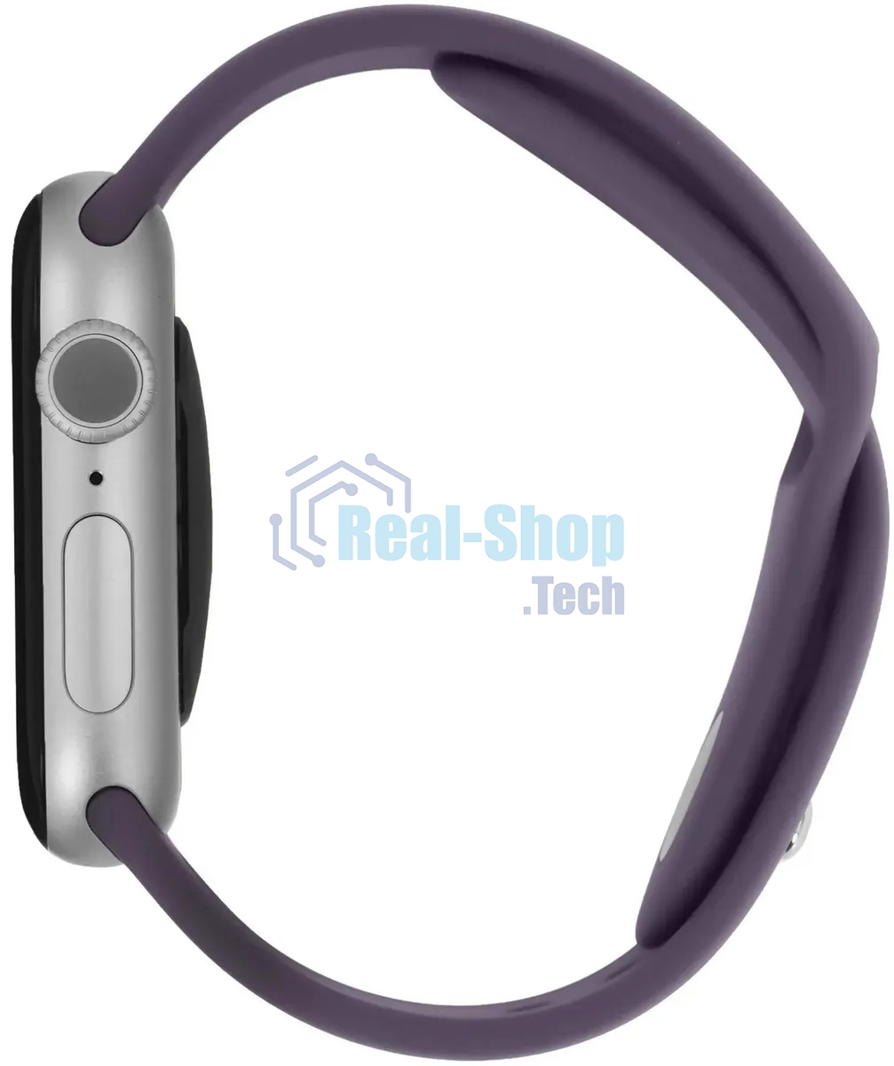 Умные часы Apple Watch Series 11 A3331 42мм OLED корп.серебристый Sport Band рем.фиолетовый разм.брасл.:M/L (MEU74LW/A)