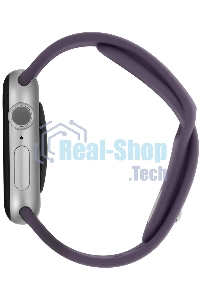 Умные часы Apple Watch Series 11 A3331 42мм OLED корп.серебристый Sport Band рем.фиолетовый разм.брасл.:M/L (MEU74LW/A)