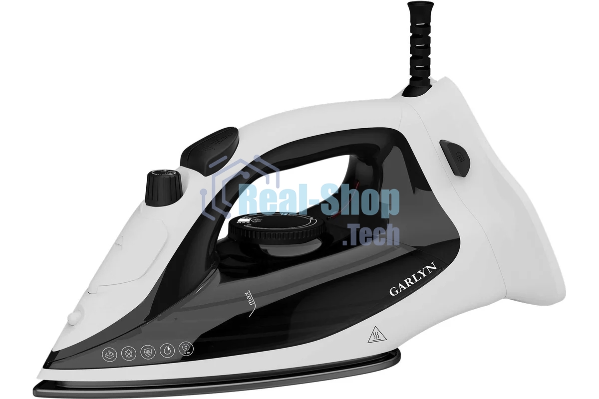 Утюг беспроводной GARLYN GT-230 белый/черный, 2400 Вт, 35 г/мин, 170 г/мин, 280 мл