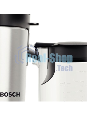 Соковыжималка Bosch MES4010 серебристый/черный, центробежная, 1200 Вт, 1500 мл, механическое
