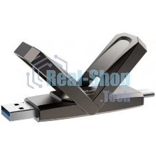 Флешка USB Netac US5 256Gb USB 3.2+TypeC Solid State Flash, up to 550MB/500Mb/s