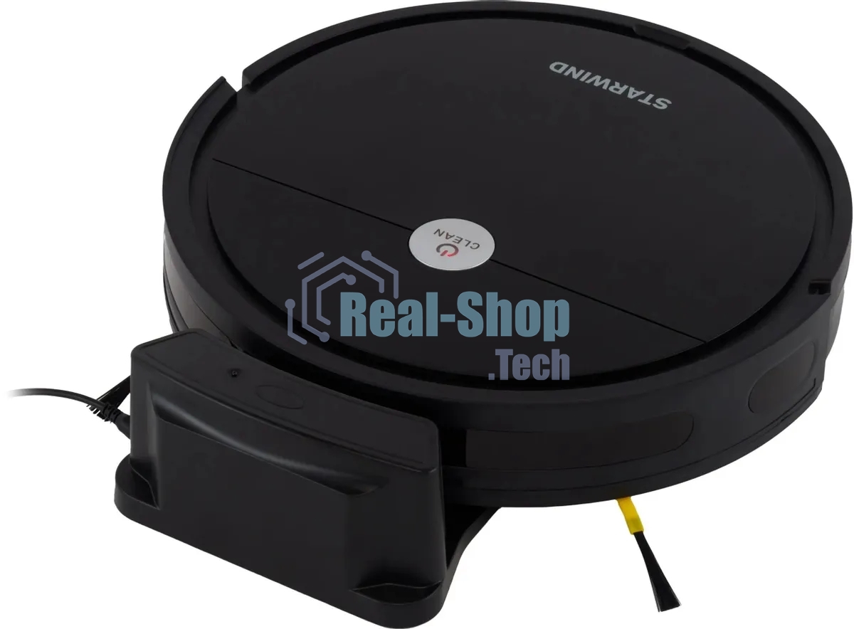 Робот-пылесос Starwind SRV5550 черный, 15 Вт, 2000 мА·ч Li-Ion, уборка влажная/сухая, пылесборник контейнер 0.3 л
