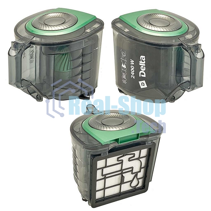 Пылесос DELTA DL-0854 черный/зеленый, 300/2400 Вт, уборка сухая, пылесборник контейнер, 4 л