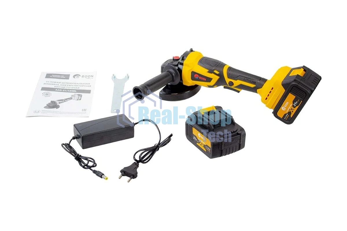 Угловая шлифовальная машина EDON AAG-21/125BL черный/желтый 25093