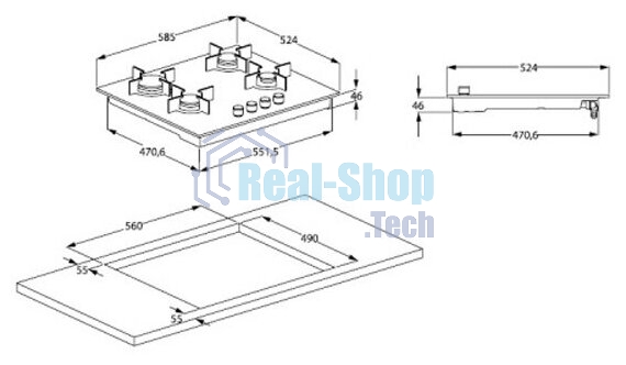 Газовая варочная панель Beko HILW 64225 S, черный
