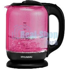Чайник электрический Hyundai HYK-G4808 1.8л. 2200Вт малиновый/черный (корпус: стекло)
