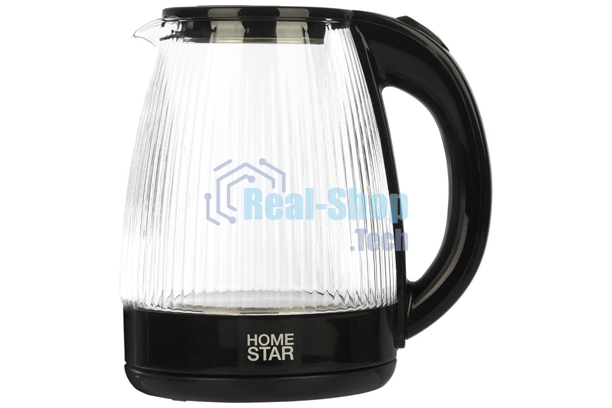 Чайник электрический Homestar HS-1045 1.8л, стекло, пластик, черный