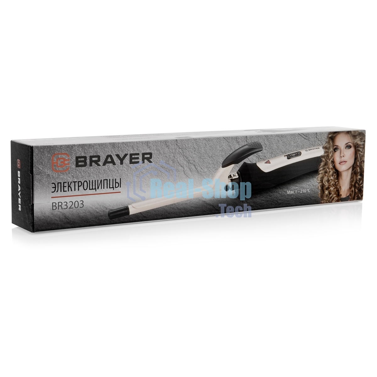 Электрощипцы BRAYER BR3203, 9 мм, PTC Heating, Max t.210, Зажим для волос, Шнур 1,8 м.
