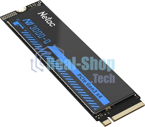 Накопитель SSD M.2 Netac 1.0Tb NV3000 Series Retail (PCI-E 3.0 x4, up to 3100/2100MBs, 3D NAND, 600TBW, NVMe 1.4, 22х80мм, heatsink)