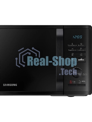Микроволновая печь Samsung MG23K3515AK/BW черный, 23 л, 800 Вт, переключатели - кнопки, поворотный механизм