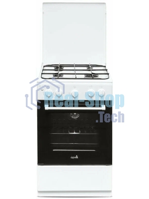 Плита газовая Cezaris ПГ 2150-04 белый, конфорок 4 шт, духовка 43 л, 51 см x 85 см x 55 см
