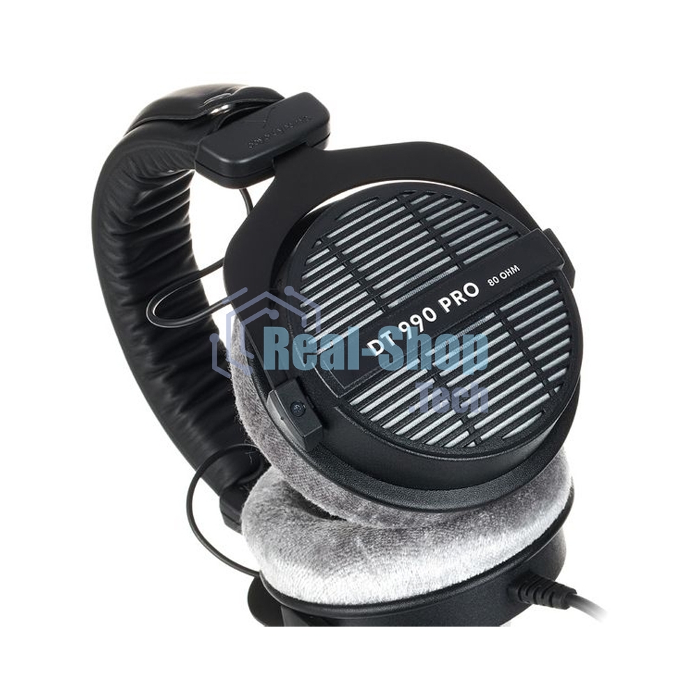 Проводные наушники Beyerdynamic DT 990 PRO 80 OHMS черный/серый, полноразмерные, открытая конструкция, велюровые амбушюры