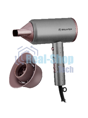 Фен BRAYER BR3022, 1800 Вт, 2 cкор, торнадо 360, узкий конц., турборежим. 1,8 м