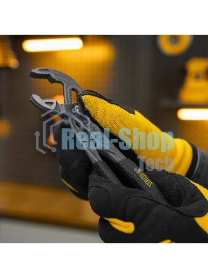 Клещи переставные Denzel кнопочный механизм, обливные рукоятки, 180 мм