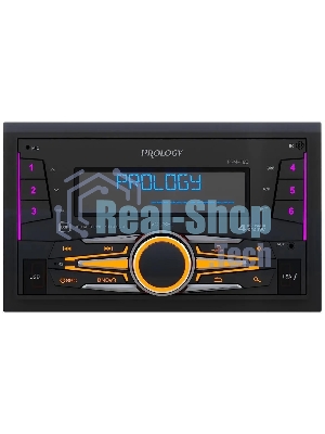 Автомагнитола Prology PRM-120, 2 DIN, Bluetooth, USB Type-A, AUX, пульт ДУ