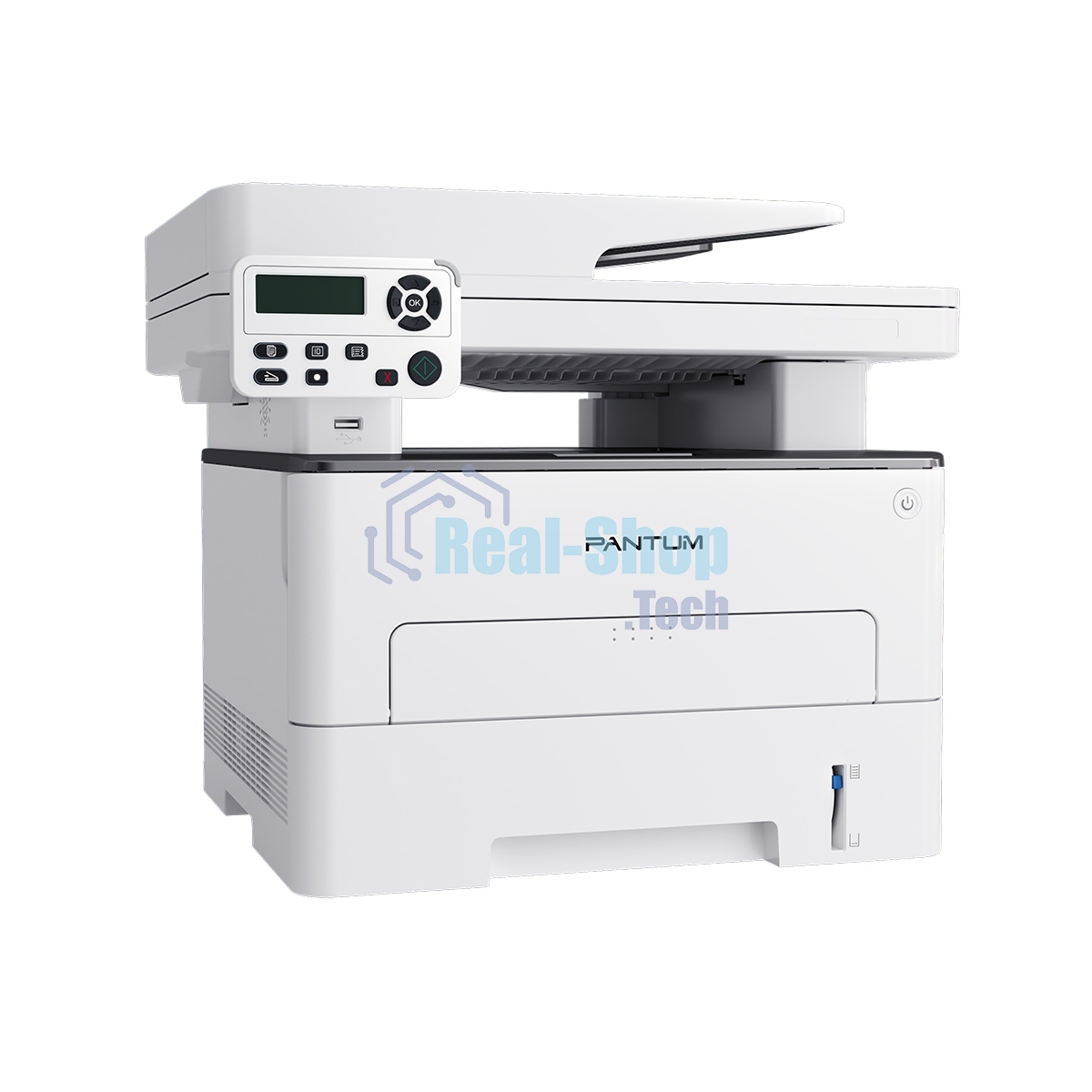 МФУ лазерное Pantum M7108DN, P/C/S, Mono laser, A4, 33 ppm, 1200x1200 dpi, 256 MB RAM, PCL/PS, Duplex, ADF50, paper tray 250 pages, USB, LAN, start. cartridge 6000 pages