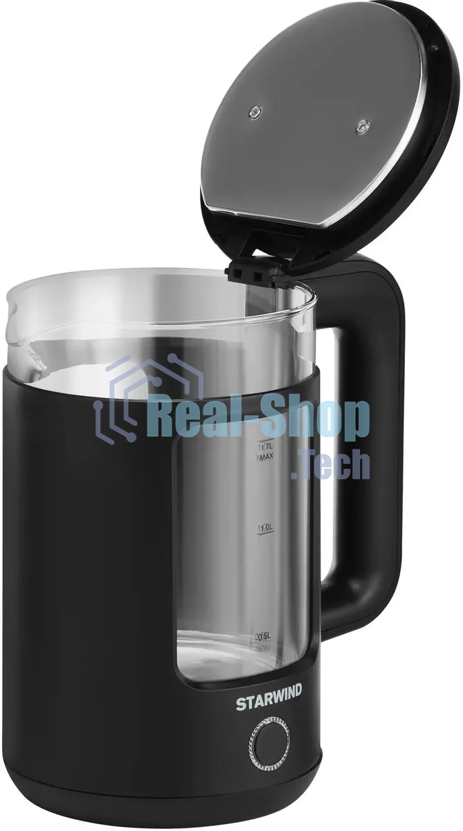 Чайник электрический Starwind SKG1053 1.7 л, 1800 Вт, черный
