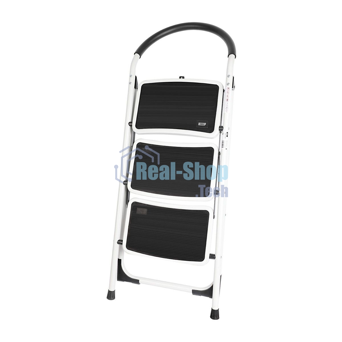 Стремянка стальная трехступенчатая Deli DL509013 макс.высота 670мм, до 150кг, ступени 360x270мм