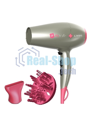 Фен GA.MA Diamond my style GH0304 серебристый/розовый, 2300 Вт, компактный