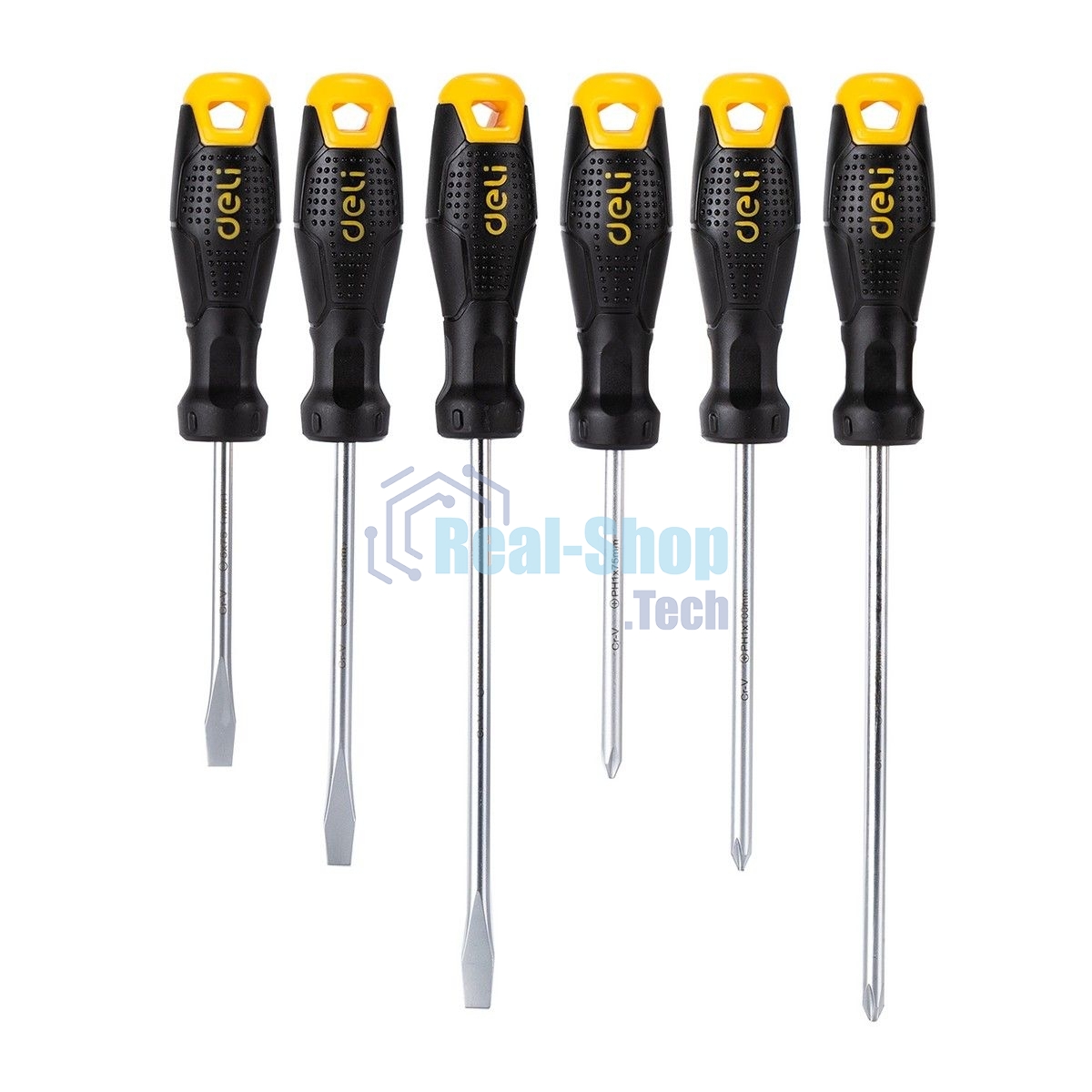 Набор отверток Deli DL620006 6шт SL5x75 + SL5x100 + SL6x150 + PH1x75 + PH1x100 + PH2x150