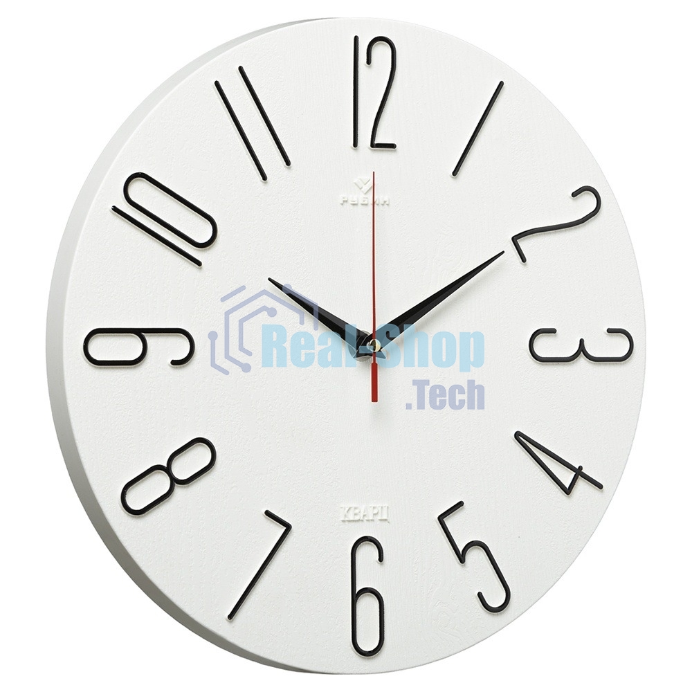 Настенные часы РУБИН 3010-001 белый/черный