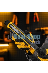 Нож Denzel 25 мм, сменное лезвие, SK4, корпус из ABS + TPR, торцевой зажим