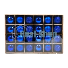 Набор елочных шаров Winter Glade пластик, 6 см, 24 шт, синий микс, 6024G004