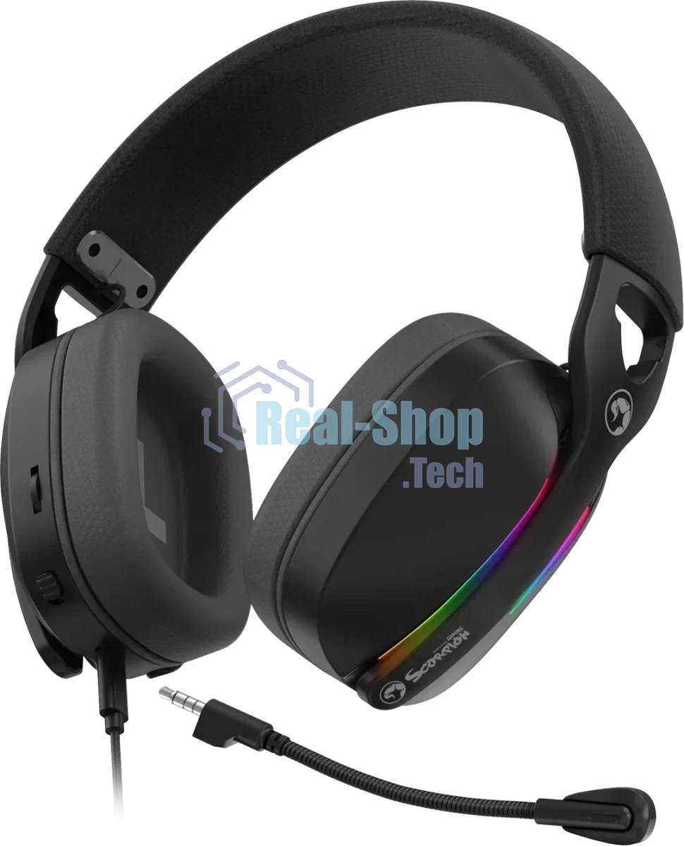 Гарнитура Marvo Pulz 70S Gaming Headset чёрный, проводная, USB, 7.1 Surround, RGB-подсветка