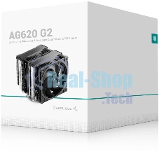Кулер для процессора DEEPCOOL AG620 G2 LGA1954/1851/1700/AM5/AM4 (9шт/кор, TDP 270W, PWM, DUAL Black Fan 120mm, 6 тепл. трубок, черный) RET